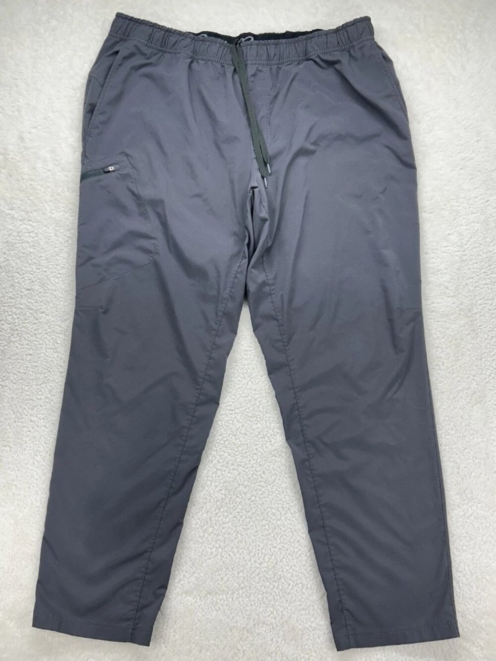 Eddie Bauer Pants 2XL Draw String Stretch Mens Polyester, Spandex Gray #11051447